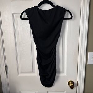 SHEIN Black Ruched Sleeveless Open Back Bodycon Mini Dress 
Size XXS